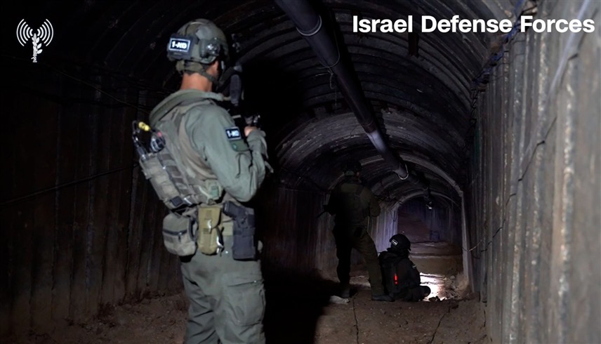الجيش الإسرائيلي يكتشف نفق من لنفاق حماس في غزة (إكس)