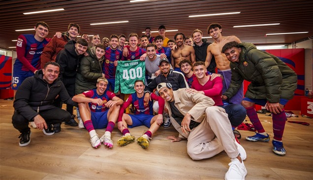 شتيغن فخور بالمشاركة في 400 مباراة مع برشلونة