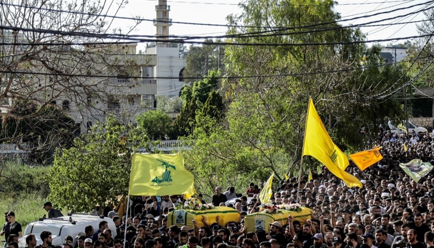 تشييع جثامين مقاتلين من حزب الله قضوا في ضربات إسرائيلية