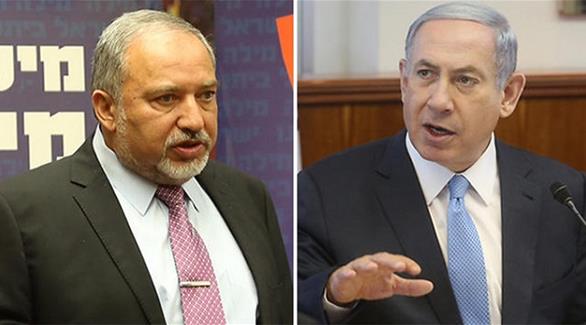 رئيس وزراء الاحتلال الإسرائيل بنيامين نتانياهو ووزير دفاعه افيجدور ليبرمان (أرشيف)