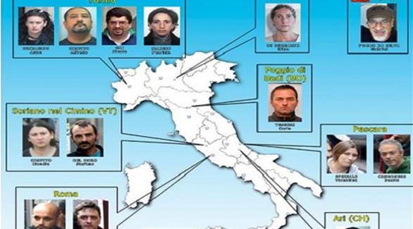 أهم المعتقلين في المداهمات والمدن الإيطالية التي شمتلها (صحيفة كوريري ديلا سيرا)