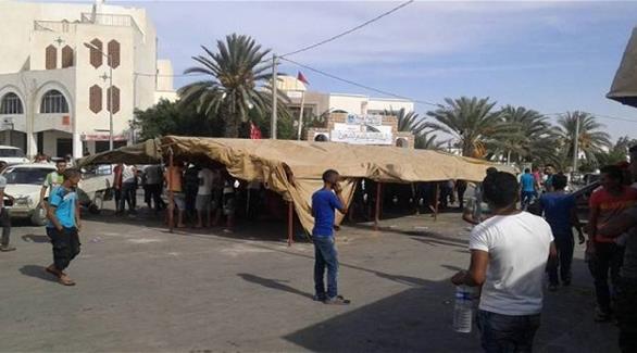 خيمة احتجاجات في تونس (أرشيف)