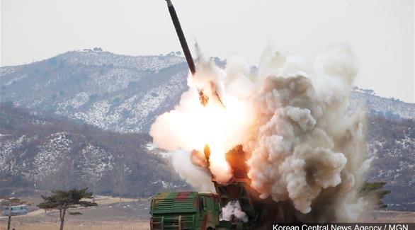 صورة من فيديو تستعرض فيه كوريا الشمالية صواريخها(الوكالة الرسمية لبيونغ يانغ)