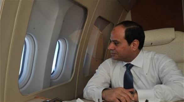 السيسي داخل الطائرة الرئاسية المصرية (أرشيف)