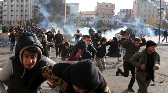 إطلقا قنابل مسية للدموع على متظاهرين أكراد(أرشيف)
