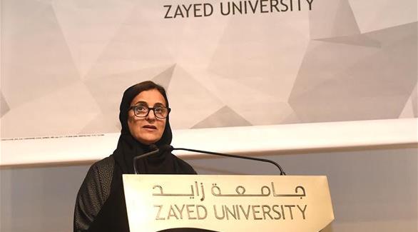 وزيرة التنمية والتعاون الدولي رئيسة جامعة زايد، الشيخة لبنى بنت خالد القاسمي. (من المصدر)