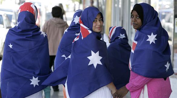 مسلمون يرتدون العلم الأسترالي(أرشيف)