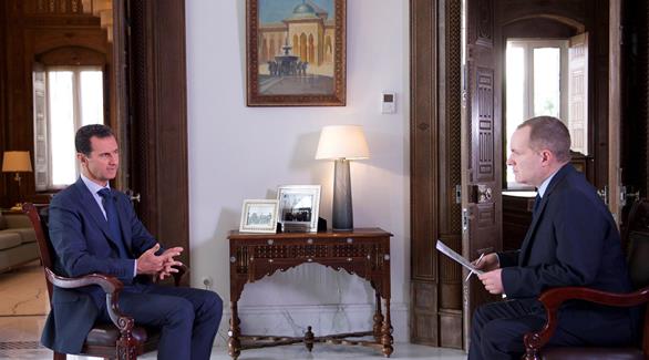 رئيس النظام السوري متحدثاً إلى وكالة الأنباء (سانا)