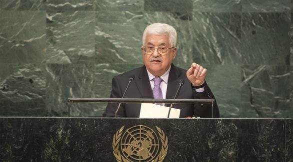 الرئيس الفلسطيني محمود عباس أثناء كلمته (الأمم المتحدة)