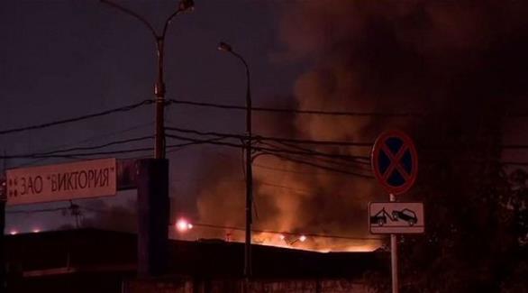 حريق هائل في مصنع بلاستيك في موسكو (أرشيف)