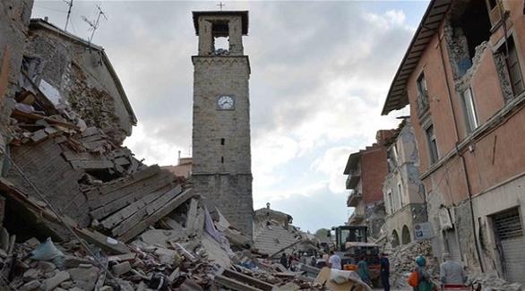 جانب من الدمار الذي خلفه الزلزال في إيطاليا (أرشيف)