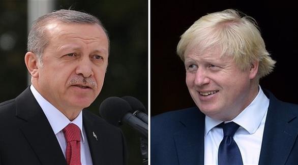 الرئيس التركي رجب طيب أردوغان ووزير الخارجية البريطاني بوريس جونسون (أرشيف)
