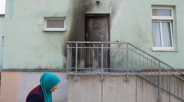 أحد مداخل المسجد الذي استهدفه تفجير في دريسدن الألمانية(أرشيف)