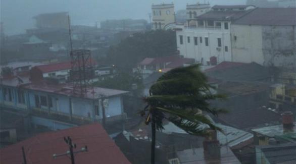 الإعصار ماثيو لدى عبوره جزر هايتي (أرشيف)
