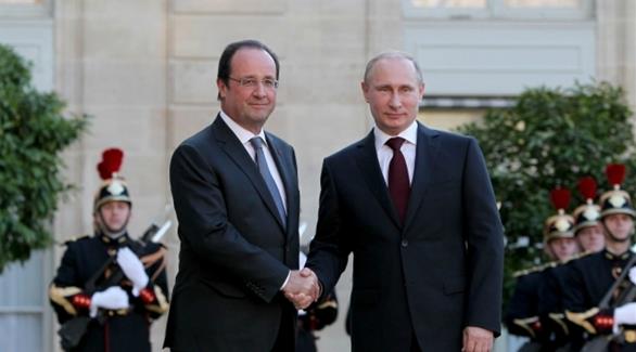 الرئيس الروسي فلاديمير بوتين ونظيره الفرنسي فرانسوا هولاند (أرشيف)