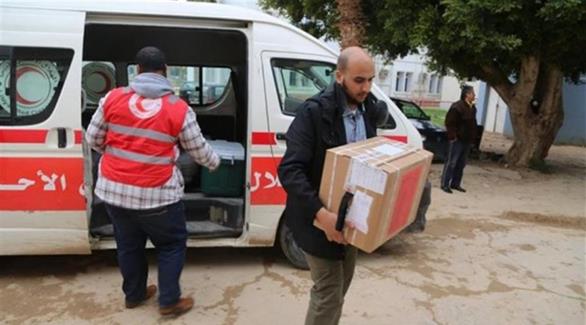 مساعدات الهلال الأحمر الليبي (أرشيف)