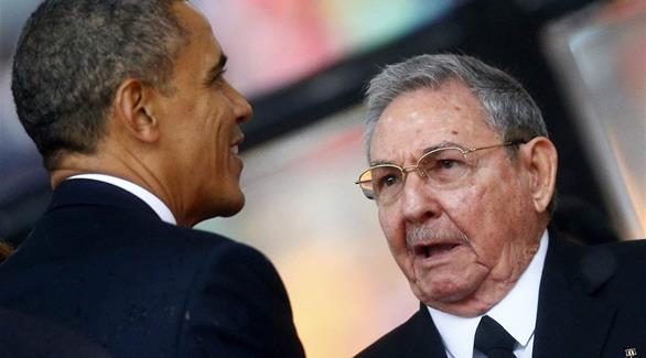 أوباما وكاسترو بعد استعادة العلاقات(أرشيف)