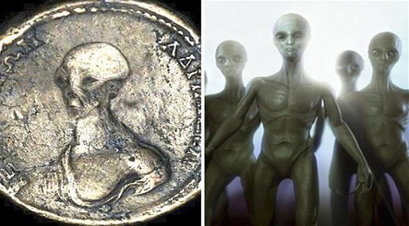 العثور على قطع نقدية تحمل صور المخلوقات الفضائية في مصر (دايلي ستار)