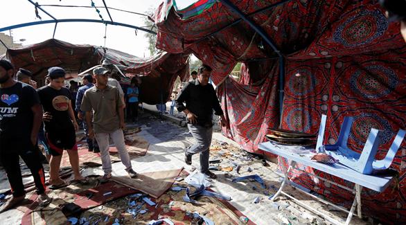 موقع التفجير الانتحاري في بغداد (رويترز)
