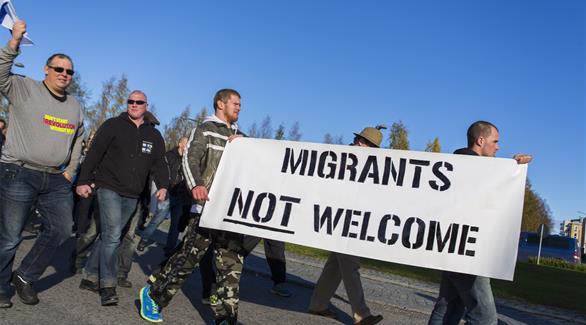 متظاهرون سويديون رافضون لقدوم اللاجئين لبلادهم(أرشيف)