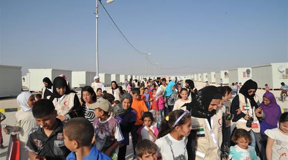 خلف كرفانات سكن اللاجئين في الأردن (من المصدر)