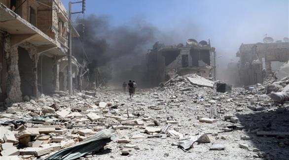 آثار القصف على حلب (أرشيف)