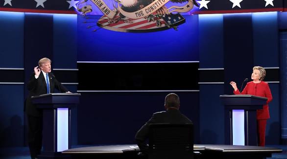 مناظرة بين المرشحة للرئاسة الأمريكية هيلاري كلينتون ومنافسها دونالد ترامب (أرشيف)