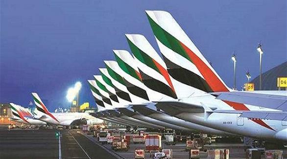 طائرات لشركة طيران الإمارات في مطار دبي الدولي (أرشيف)