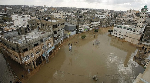 الفيضانات الناتجة عن الأمطار في غزة (أرشيف)