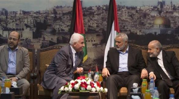 جانب من لقاء حركة فتح وحركة حماس لإنهاء الانقسام الفلسطيني (أرشيف)