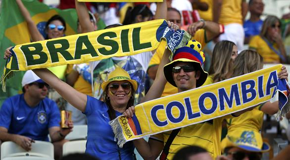 تشكيلة البرازيل وكولومبيا لمباراتهما في كأس العالم
