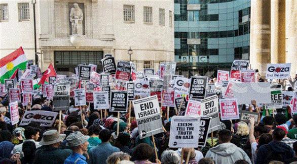 تظاهرات في بريطانيا منددة بالأعمال الإسرائيلية بغزة (أرشيف)