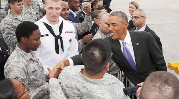 أوباما في لقاء مع ضباط عمليات الهجوم على داعش (الشرق الأوسط)