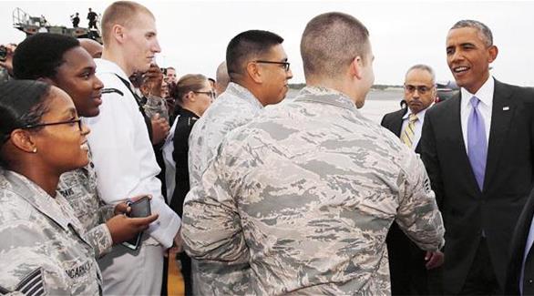 أوباما في لقاء مع ضباط عمليات الهجوم على داعش (الشرق الأوسط)