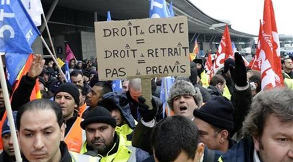 من اضراب الطيارين في فرنسا (أرشيف)