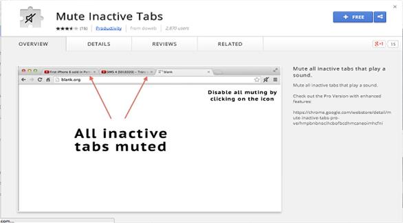 إضافة Mute Inactive Tabs