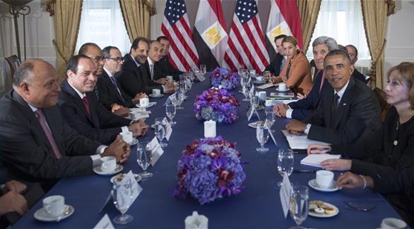 الرئيس الأمريكي بارك أوباما مع الرئيس المصري عبد الفتاح السيسي في نيويورك (رويترز) 
