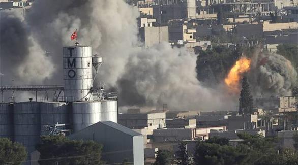 تصاعد أعمدة الدخان في كوباني إثر القتال مع داعش