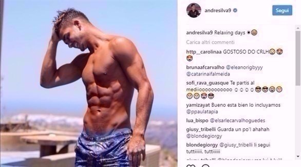 حساب لاعب ميلان أندريه سيلفا على إنستغرام (ضوئية)