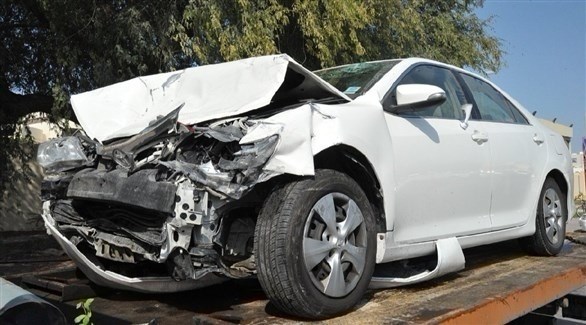 قطر إحدى السيارات المتضررة من حادث التصادم (من المصدر)
