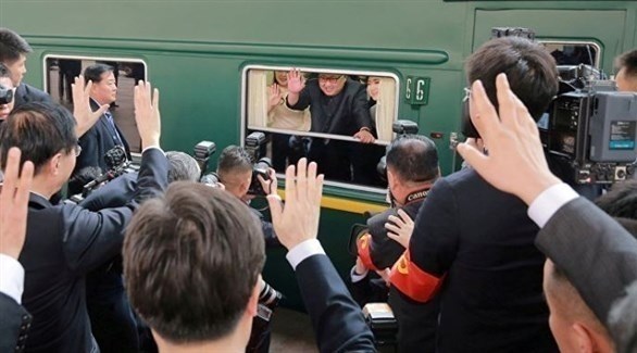 زعيم كوريا الشمالية كيم جونغ أون في قطاره الخاص المصفح (أرشيف)