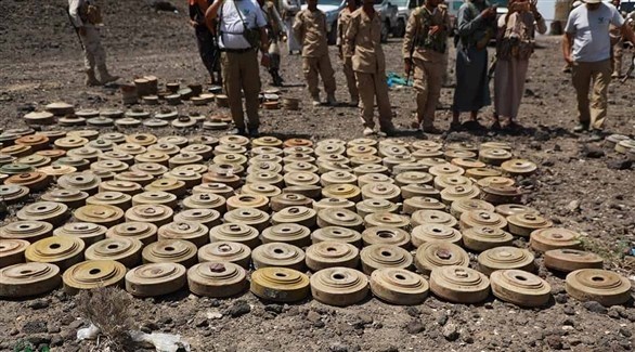 ألغام حوثية انتزعها التحالف العربي في اليمن (أرشيف) 