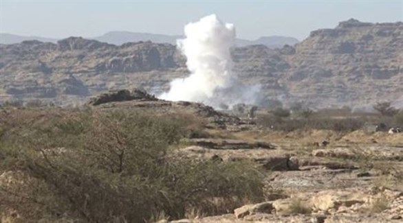 قصف للجيش اليمني لموقع حوثي (أرشيف)