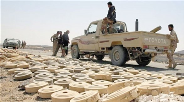 ألغام  حوثية جمعها جنود يمنيون (أرشيف)