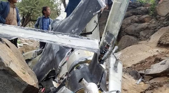 طائرة بدون طيار حوثية سقطت في محافظة عمران (واس)