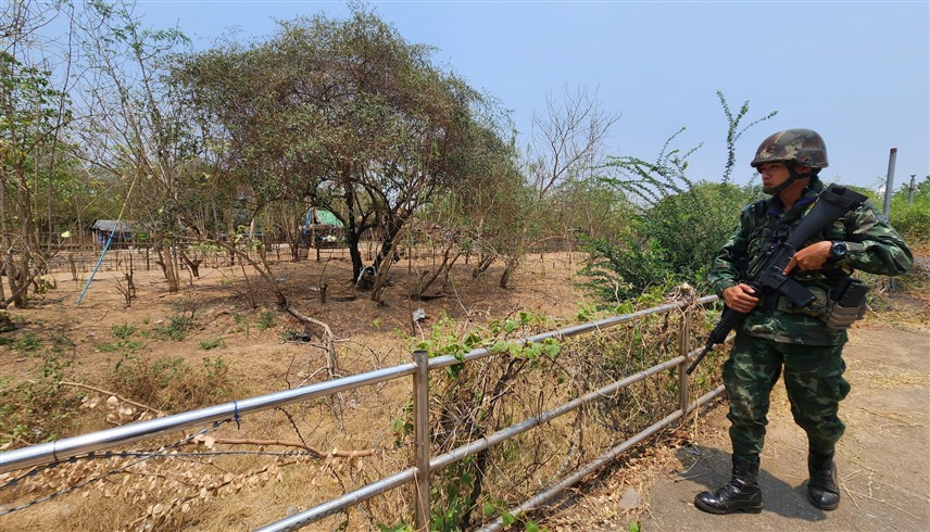 جندي تايلاندي على الحدود مع ميانمار (إكس)