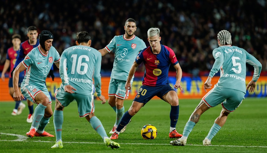 من لقاء برشلونة وأتلتيكو مدريد (إكس)