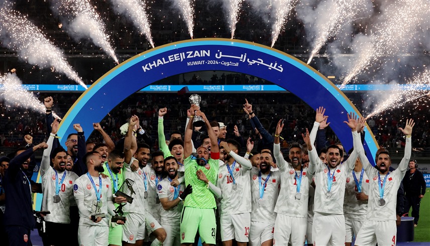 من تتويج منتخب البحرين (رويترز)