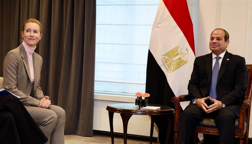 السيسي وكالاس خلال اللقاء (إكس)