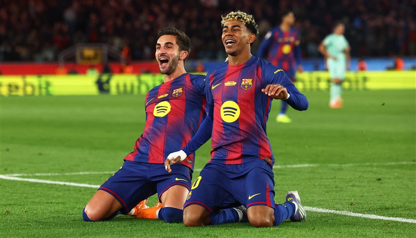 من مباراة برشلونة وأتلتيك بلباو (رويترز)